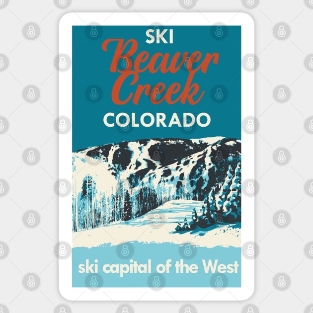 Beaver Creek Vintage Ski Poster Sticker by ROEDERcraft